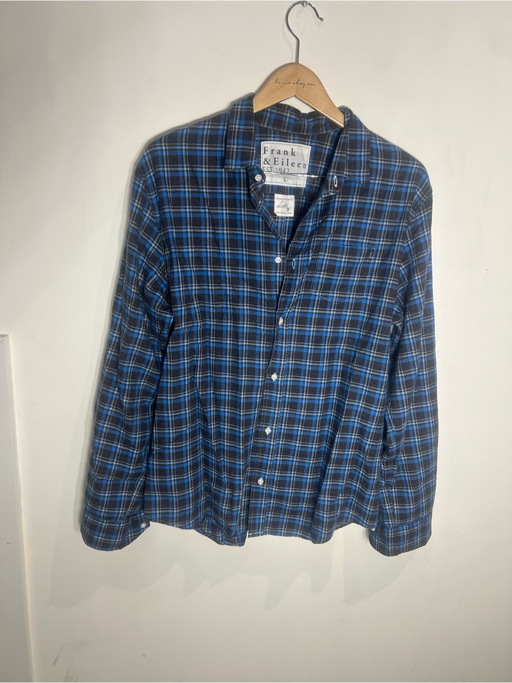 Frank & Eileen Blue and Black Plaid Button-Down Shirt